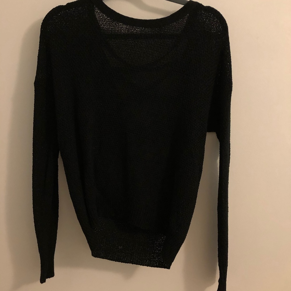En Creme Black Criss Cross Sweater